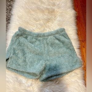 Mint Green Fuzzy Lounge Shorts